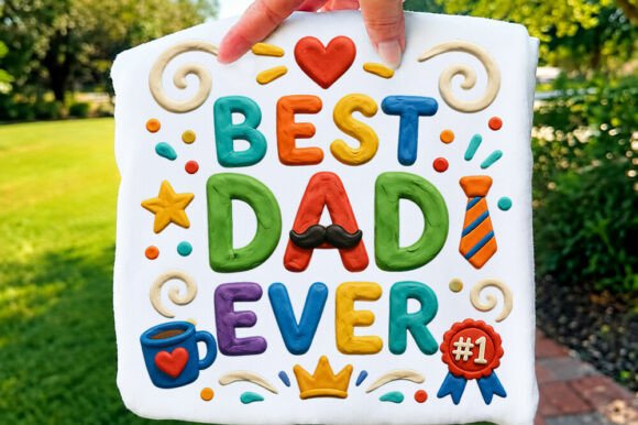 Best Dad Ever Clay Typography Shirt Png Review