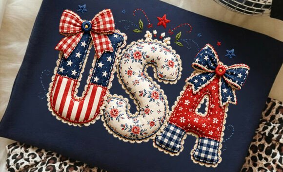 USA Flag Bow T-shirt Review for Real Embroidery